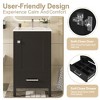Vynxaria 20-Inch Bathroom Vanity - Ceramic Sink, 1 Soft-Close Door/Drawer, Double-Layer Door Organizer, Divider Drawer, Adjustable Foot Pads, Black - 3 of 4