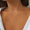 Dainty 14k Gold Plated Pearl Choker Necklace for Women: Single Solitaire Pendant, Simple Trendy Gold Jewelry Gift - 4 of 4