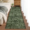 Vintage Area Rug Washable Floral Print Indoor Carpet with Non-Slip Backing - 2 of 4