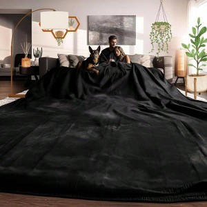 Big Oversized Blanket 120x120 Inches, Extra Soft, Lightweight, World's Biggest Blanket Black - 1 of 4