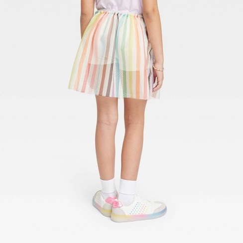 Kids' Rainbow Tutu Skirt - Striped - image 1 of 3