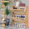 NewHome"2-Tier Slim Bamboo Shoe Cabinet with 2 Flip Drawers, Freestanding Shoe Rack for Entryway"brown Size L - 2 of 4
