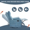 PAGED Modern Swivel Recliner Chair, Heating Massage Chair with Side Pocket, Accent Chair for Bedroom, Living Room Furniture - 2 of 4