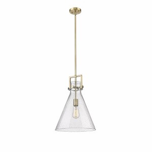 Newton Cone - 1 Light Stem Hung Pendant In Industrial Style-19.13 Inches Tall and 14 Inches Wide - 1 of 1