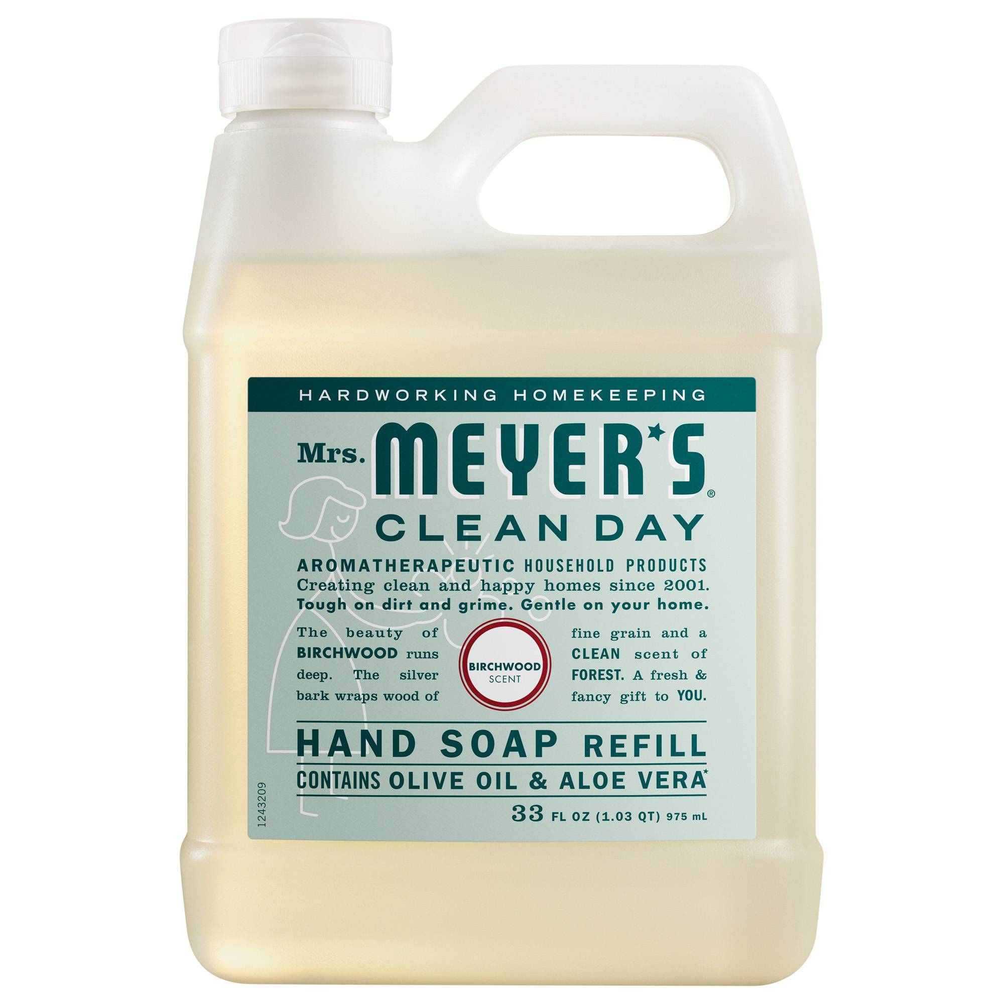 Mrs. Meyer's Clean Day Liquid Hand Soap Refill - Birchwood - 33 fl oz: Contains Aloe, Paraben-Free, Phthalate-Free