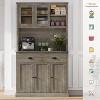 Acekool 71" Tall Kitchen Pantry Cabinet with Drawers & Open Hutch, White Farmhouse Coffee Bar Hutch for Kitchen, Dining & Living Room - 3 of 4