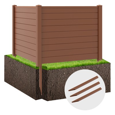 Tangkula 2PCS Air Conditioner Fence, Decorative Trash Can Enclosure with Stakes 48”L x 37.5”H Pool Equipment Fence Screen Black/White
