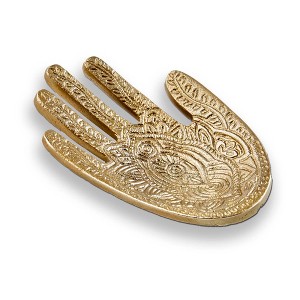 TAG Hamsa Hand Incense Cone Holder Antique Gold Decorative Figurine for Home Fragrance 3 in H x 4.75 in L x 0.13 in W - 1 of 1