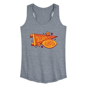 Women's Instant Message Tailgate Champions Graphic Racerback Tank - Heather Grey - X-Large - 1 of 4