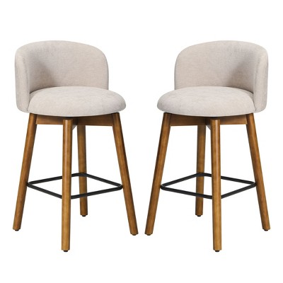 WestinTrends Soho Modern Chenille Upholstered 26" Counter Height Swivel Bar Stools (Set of 2)
