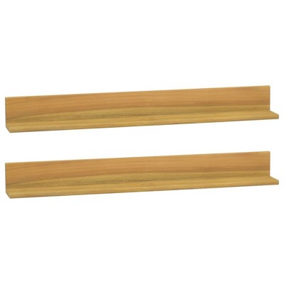 vidaXL Wall Shelves 2 pcs 35.4 in.x3.9 in.x3.9 in. Solid Wood Teak