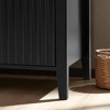 48" Three-Door Storage Cabinet with Vertical Pattern, Metal Handles & Pine Legs, Modern Sideboard for Living Room, Entryway, Study - 4 of 4