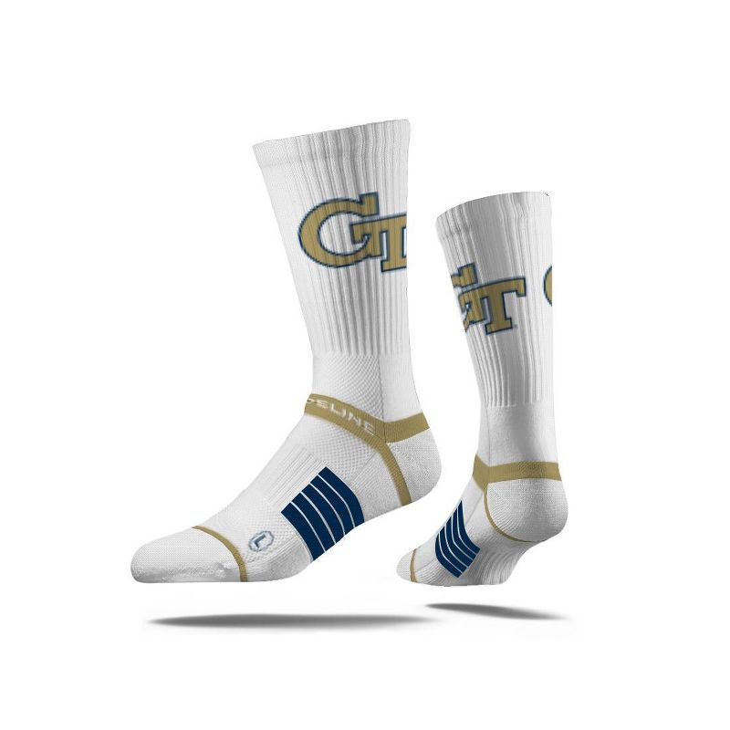 NCAA Georgia Tech Yellow Jackets Premium Knit Crew Socks - White, 1 of 5