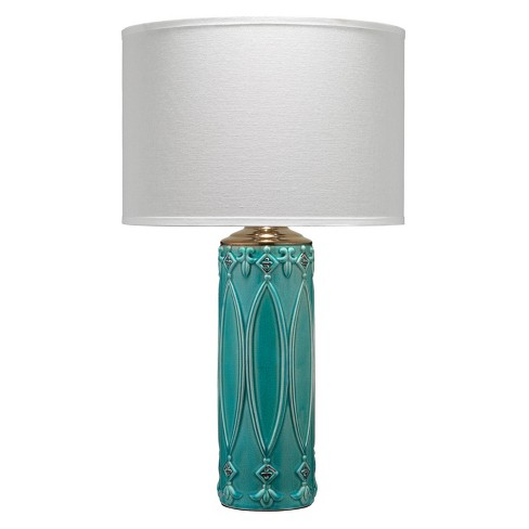 Teal ceramic 2024 table lamp