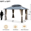 EROMMY 12 Ft. W x 10 Ft. D Hardtop Gazebo, Double layered Roof Gazebo, Black - 3 of 4
