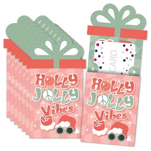 Big Dot of Happiness Groovy Christmas - Pastel Holiday Party Money and Gift Card Sleeves - Nifty Gifty Card Holders - Set of 8 - 1 of 4