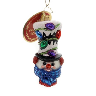 Christopher Radko 4.25" A Head Of The Rest Snowman Top Hat Lights  -  Tree Ornaments