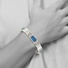 Black Bow Jewelry Men's 10mm Stainless Steel & Blue Carbon Fiber Link Bracelet, 8.5 Inch - 4 of 4