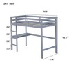 NicBex Twin Size Loft Bed with Built-in Desk,Sturdy Rubber Wood Bunk Bed with Safety Rails & Ladder,High Loft Bed for Teens,Adults - 3 of 4