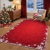 Snowflake Christmas Area Rug Machine Washable Area Carpet, Non-Slip Non-Shedding Rugs Festive Decor for Living Room & Bedroom Spaces - 3 of 4