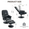 PU Leather Massage Recliner Chair with Ottoman and Heated Seat,360° Swivel and 140° Adjustable Backrest Recliner-The Pop Home - 4 of 4
