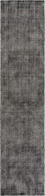Blackberry & Ivory Hand-Knotted Wool Runner Rug