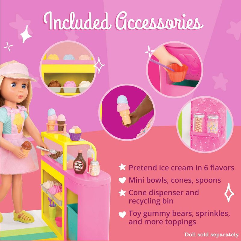 Glitter Girls Ice Cream Shop Accessory Playset for 14&#34; Dolls, 6 of 13