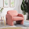 Dolonm 27.95 in. Minimalist Teddy Fleece Armchair with Pillow and Arms- Cozy Accent Chair for Living Room, Bedroom & Study - 2 of 4