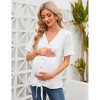 Clearlove Women's Maternity Shirts Color Block Split Hem Tunic Tops Pregnancy Clothes - 3 of 4