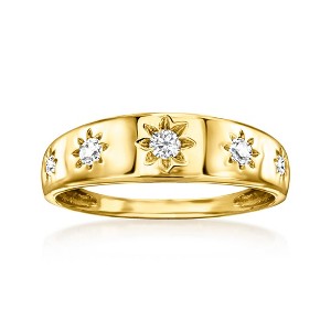 Ross-Simons 0.25 ct. t.w. Diamond Starburst Ring in 18kt Gold Over Sterling - 1 of 4