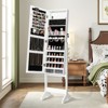 Tangkula Jewelry Armoire Cabinet Standing Lockable Jewelry Organizer with Lighted Full-Length Mirror Black/Rustic Brown/White - 3 of 4