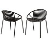 Patio Dining Chairs Stackable Chairs with Breathable Design Modern Simple Art Style (Set of 2) - 2 of 4