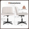 Costway Criss Cross Chair No Wheels with Soft-Padded Wide Seat Adjustable Height Modern Beige/Gray - 3 of 4