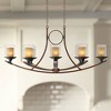 Franklin Iron Works Tafford Mahogany Wood Island Linear Pendant Chandelier 43 1/4" Wide Farmhouse Rustic 8-Light for Dining Room - 2 of 4