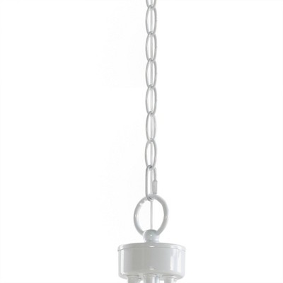 Ellie 6-Light Gloss White Metal Chandelier