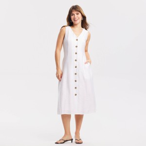 button front white midi dress White Midi Dress, Shirt Dress, Wedding Guest Dress, Fit and Flare Dress,  Bridesmaid Dress, Button Front Dress, Custom Party Dress 3376#