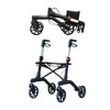 Foldable Wheeled Walker with Backrest and Bag - Adjustable Height, Lightweight, and Sturdy Design for Enhanced Mobility Support - 2 of 4