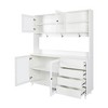 NicBex Storage Cabinet 63" W Freestanding Large Kitchen Wooden Cupboard with 4 Door, 4 Drawers and Microwave Shelf - 4 of 4
