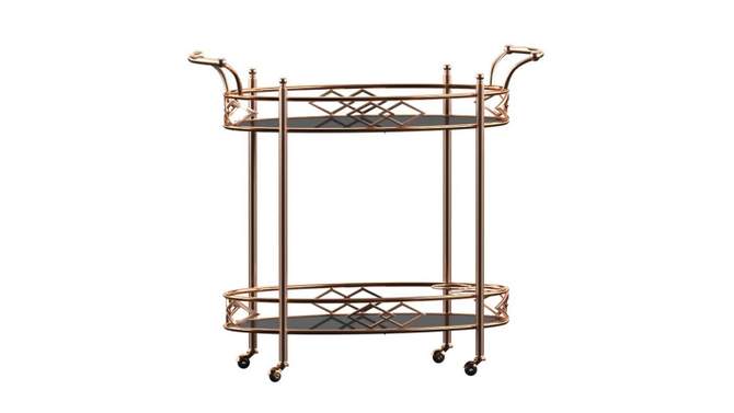 Annie Vintage Metal and Glass Bar Cart Rose Gold - Inspire Q, 2 of 5, play video