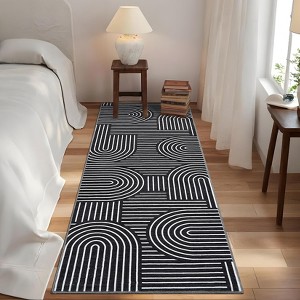 Modern Rainbow Striped Area Rug Washable Living Room Rugs Stain Resistant Non-Slip Backing Ultra-Thin Non Shedding,for Bedroom Playroom - 1 of 4
