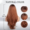 Long Wavy Ginger Wig with Bangs Red Brown Auburn Wigs for Women Heat Resistant Synthetic Fiber for Daily Party Use - 4 of 4