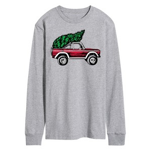 Men's - Instant Message - Vintage Truck With Christmas Tree Long Sleeve Graphic T-Shirt - 1 of 4