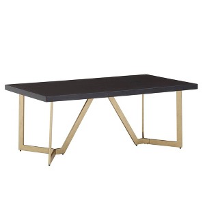Karianne Metal Base Coffee Table Black/Gold - Inspire Q - 1 of 4