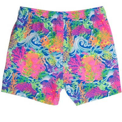 RuggedButts Boys UPF50+ Sun Protected Neon Stretch Performance Hybrid Swim Trunks - Neon Ocean Coral, 5 — фото 2