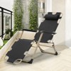 Gulches deck chair ,Outdoor Folding Chaise Lounge Pool Chair, Patio Sun Tanning Chair for Beach, Yard, Patio ,black - 3 of 4