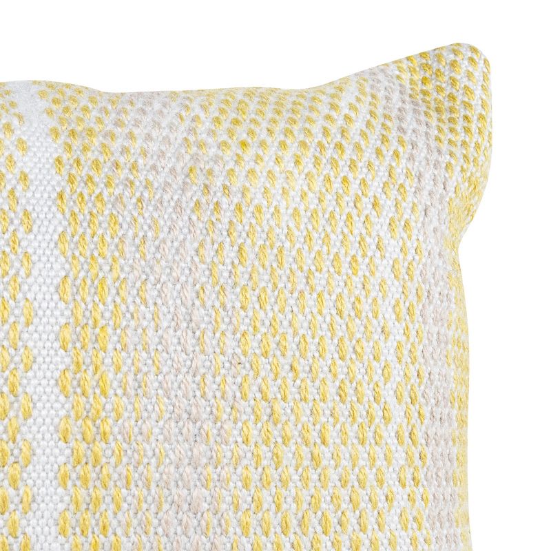 Yellow & Gray 14X22 Hand Woven Filled Outdoor Pillow - Foreside Home & Garden, 4 of 6