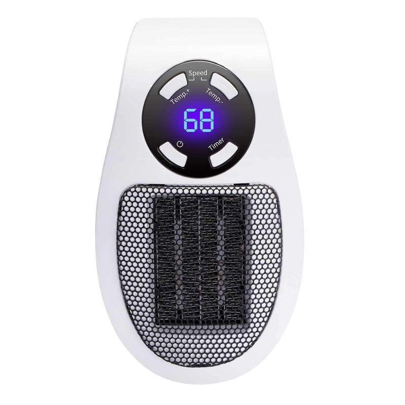 Brentwood 350 Watt Plug-In Wall Outlet Personal Space Heater in White, 4 of 6