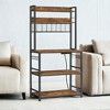 Hutch Bakers Rack with Power Outlet, 14 Hooks Microwave Stand, Adjustable Coffee Bar , Kitchen Storage Shelf, 15.7 x 31.5 x 66.9 Inches - 3 of 4