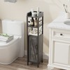 VECELO Bathroom Storage Cabinet Open Shelves Bathroom Organizer Rack with Toilet Paper Holder and Door - 4 of 4