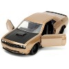 2012 Dodge Challenger SRT8 Gold Metallic with Black Hood "Pink Slips" Series 1/32 Diecast Model Car by Jada - 2 of 4